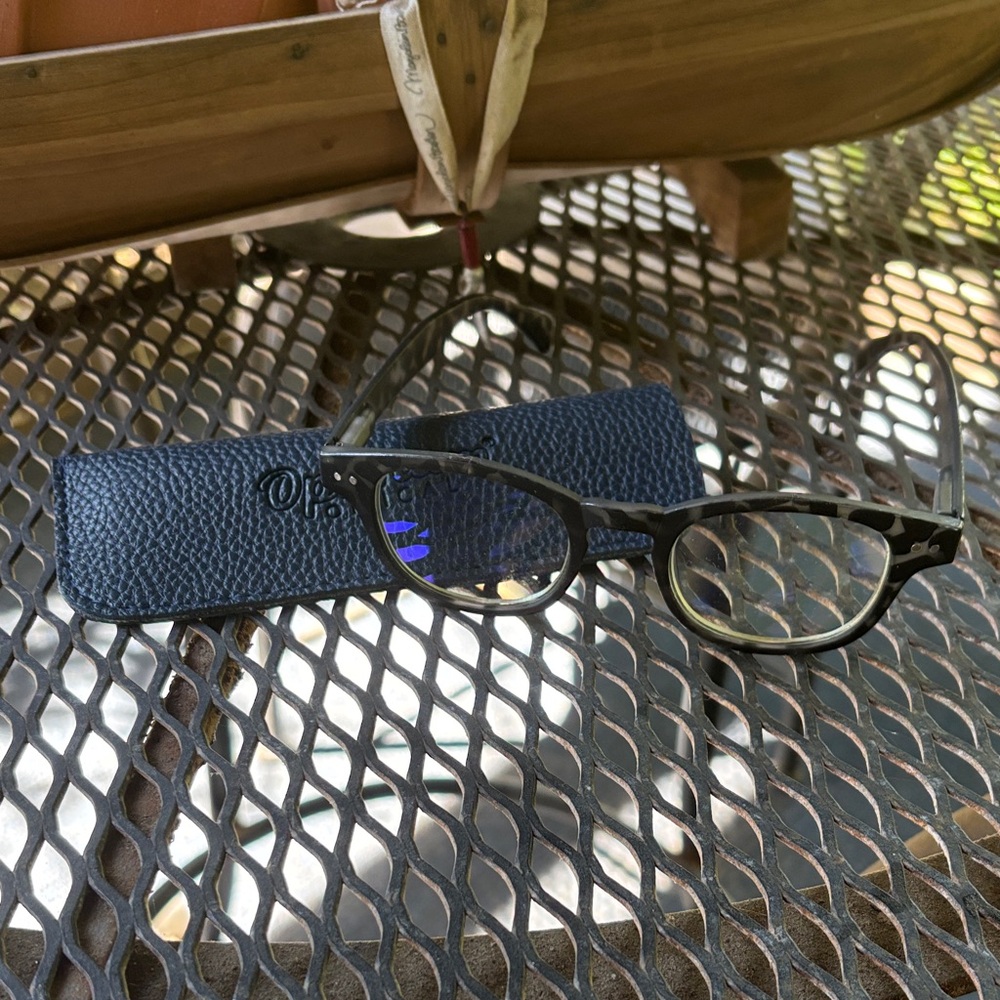 Optimum Optical Black and Grey Tortoiseshell Reading Glasses +2